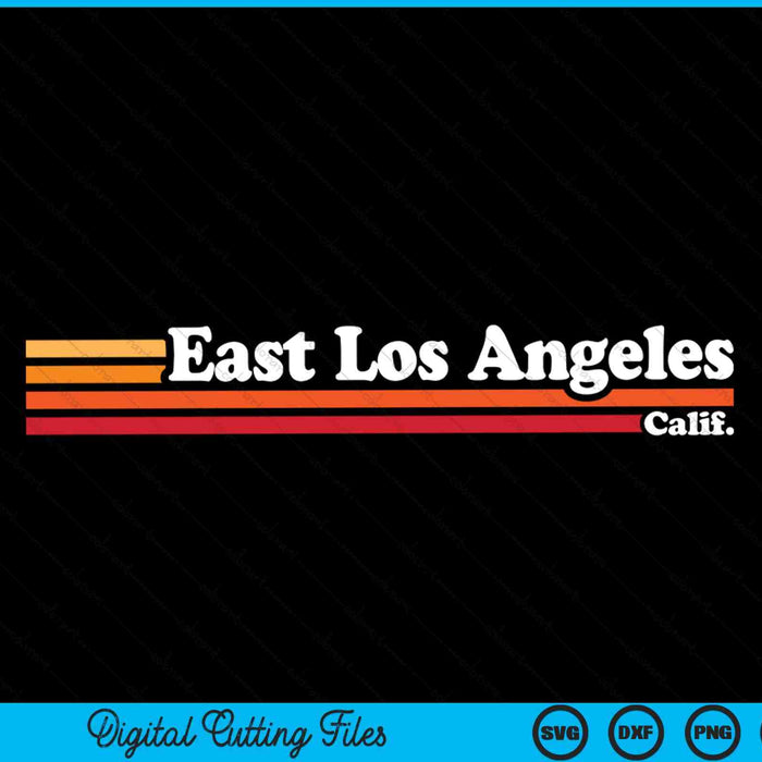 Vintage jaren 1980 grafische stijl East Los Angeles Californië SVG PNG digitale snijbestanden