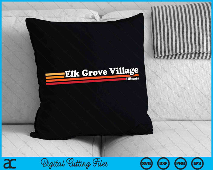 Vintage jaren 1980 grafische stijl Elk Grove Village Illinois SVG PNG digitale snijbestanden