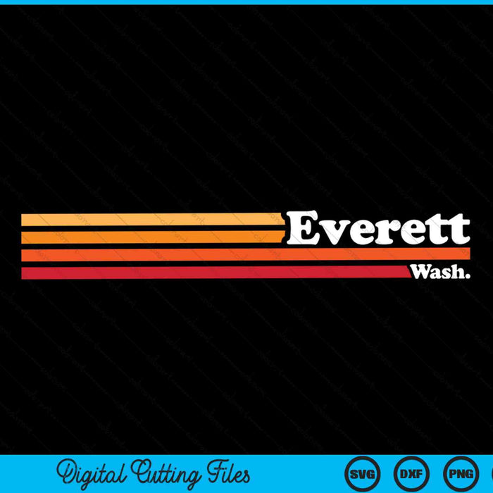 Vintage jaren 1980 grafische stijl Everett Washington SVG PNG digitale snijbestanden