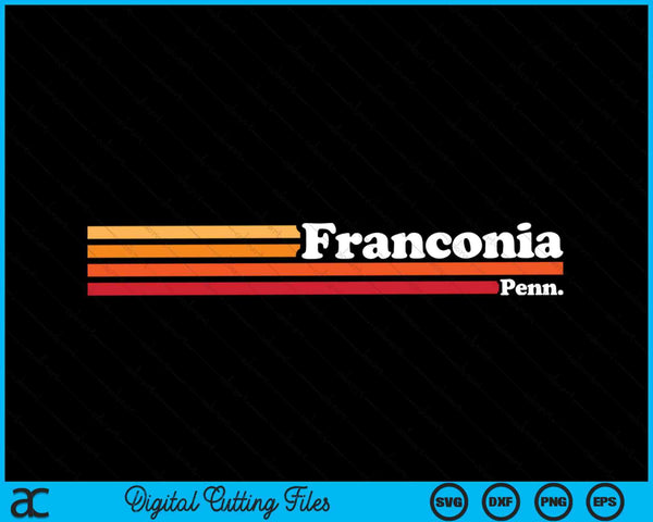 Vintage 1980s Graphic Style Franconia Pennsylvania SVG PNG Digital Cutting Files