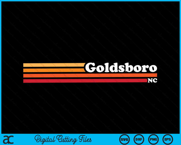 Vintage 1980s Graphic Style Goldsboro North Carolina SVG PNG Digital Cutting Files