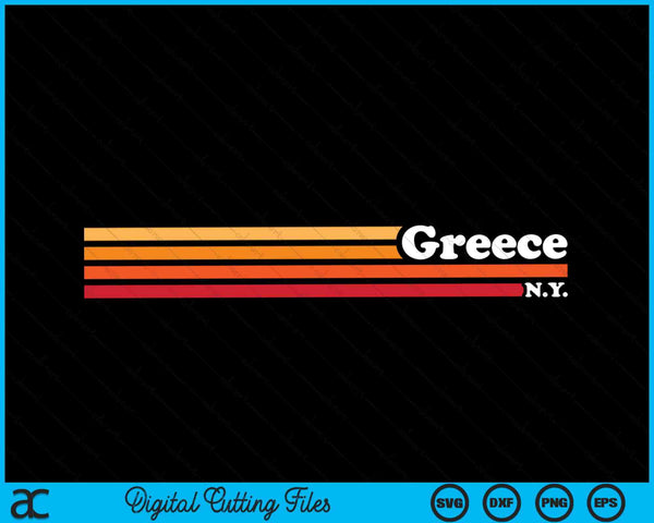 Vintage 1980s Graphic Style Greece New York SVG PNG Digital Cutting Files