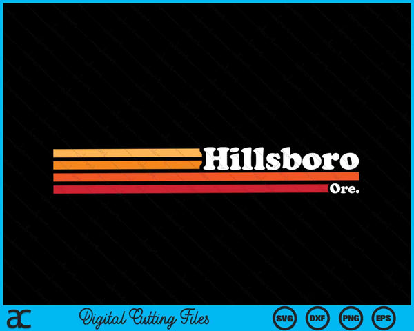 Vintage 1980s Graphic Style Hillsboro Oregon SVG PNG Cutting Printable Files