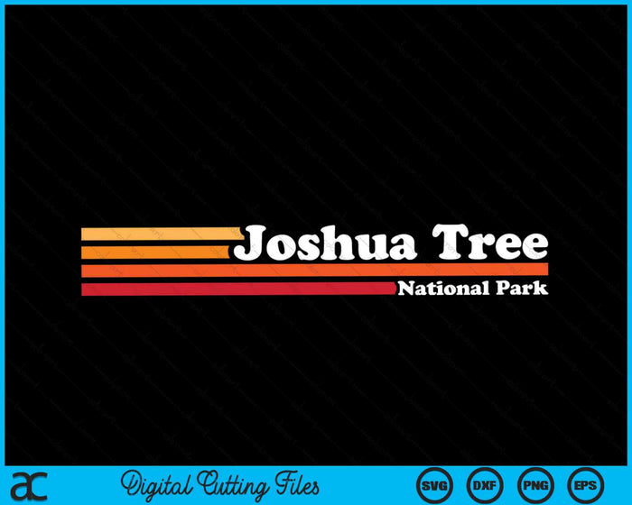 Vintage jaren 1980 grafische stijl Joshua Tree National Park SVG PNG snijden afdrukbare bestanden