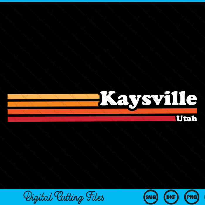 Vintage jaren 1980 grafische stijl Kaysville Utah SVG PNG snijden afdrukbare bestanden