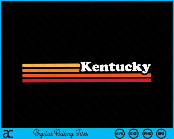 Vintage 1980s Graphic Style Kentucky SVG PNG Cutting Printable Files