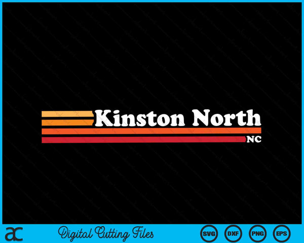 Vintage 1980s estilo gráfico Kinston Carolina del Norte SVG PNG cortando archivos imprimibles