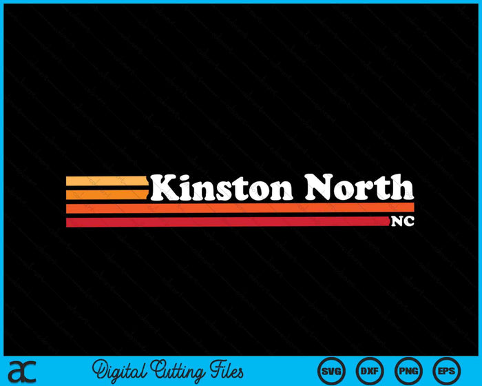 Vintage 1980s estilo gráfico Kinston Carolina del Norte SVG PNG cortando archivos imprimibles