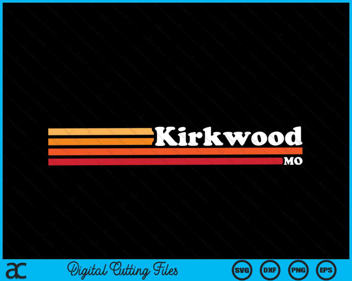 Vintage 1980s estilo gráfico Kirkwood Missouri SVG PNG cortando archivos imprimibles