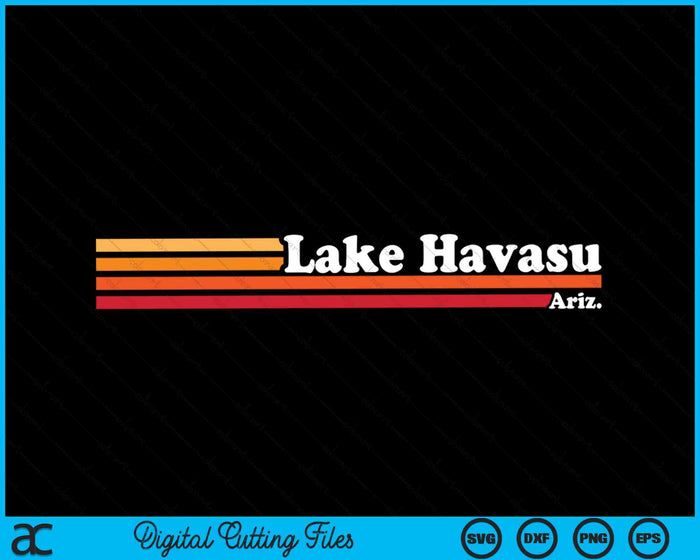 Vintage jaren 1980 grafische stijl Lake Havasu Arizona SVG PNG snijden afdrukbare bestanden