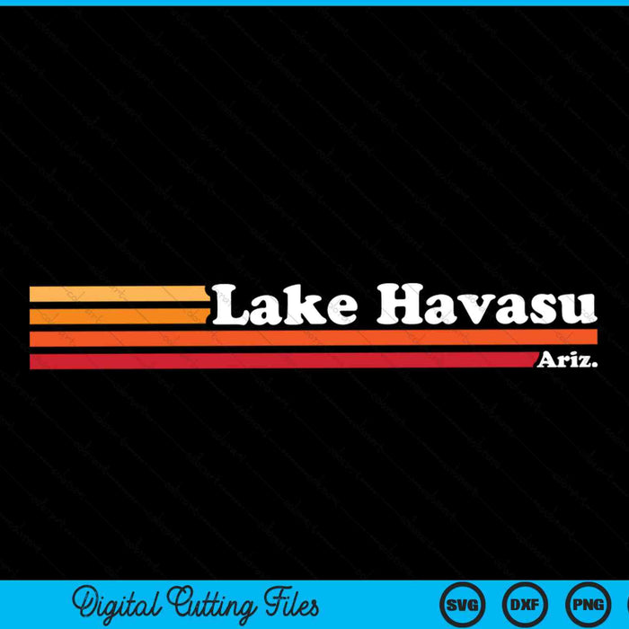 Vintage jaren 1980 grafische stijl Lake Havasu Arizona SVG PNG snijden afdrukbare bestanden