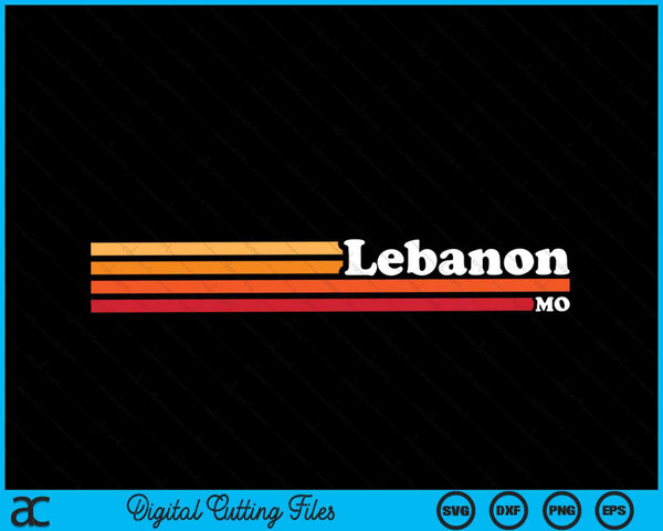 Vintage 1980s estilo gráfico Líbano Missouri SVG PNG cortando archivos imprimibles