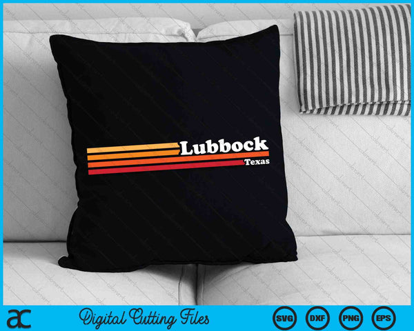 Vintage jaren 1980 grafische stijl Lubbock Texas SVG PNG snijden afdrukbare bestanden