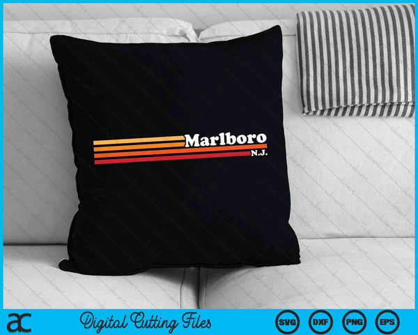 Vintage 1980s Graphic Style Marlboro New Jersey SVG PNG Digital Cutting File