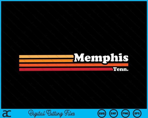 Vintage jaren 1980 grafische stijl Memphis Tennessee SVG PNG snijden afdrukbare bestanden