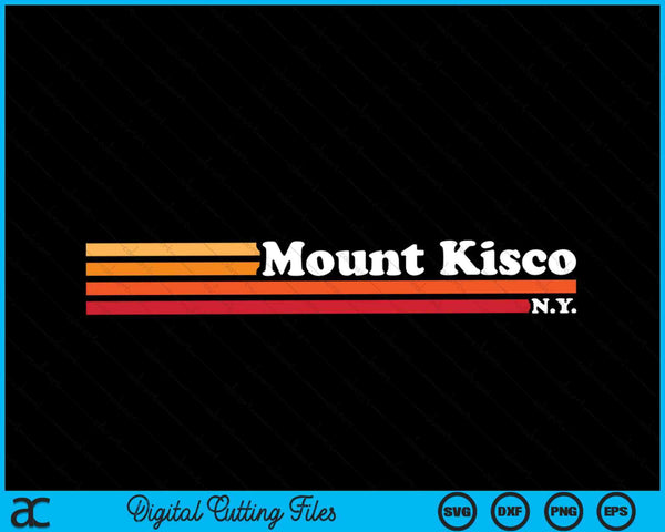 Vintage 1980s estilo gráfico Mount Kisco Nueva York SVG PNG cortando archivos imprimibles