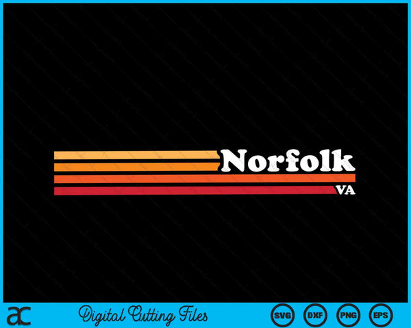 Vintage jaren 1980 grafische stijl Norfolk Virginia SVG PNG snijden afdrukbare bestanden