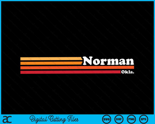 Vintage jaren 1980 grafische stijl Norman Oklahoma SVG PNG snijden afdrukbare bestanden
