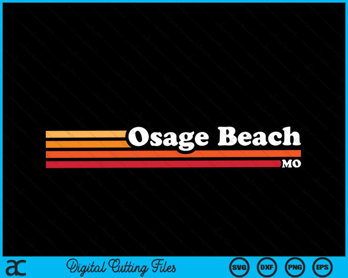 Vintage 1980s Graphic Style Osage Beach Missouri SVG PNG Cutting Printable Files