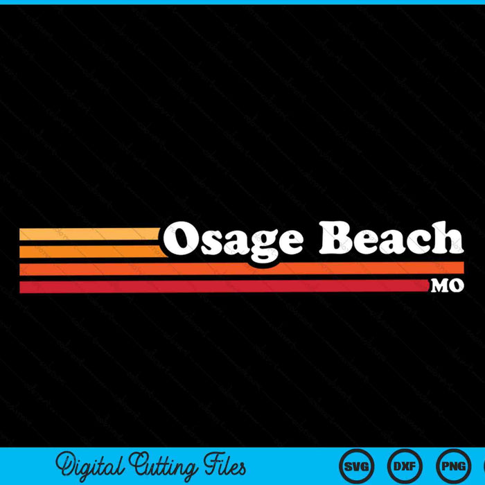 Vintage 1980s estilo gráfico Osage Beach Missouri SVG PNG cortando archivos imprimibles