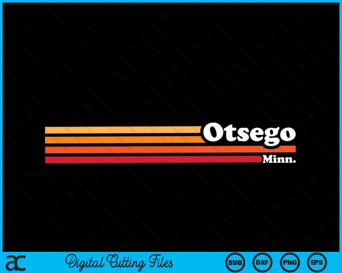 Vintage jaren 1980 grafische stijl Otsego Minnesota SVG PNG snijden afdrukbare bestanden
