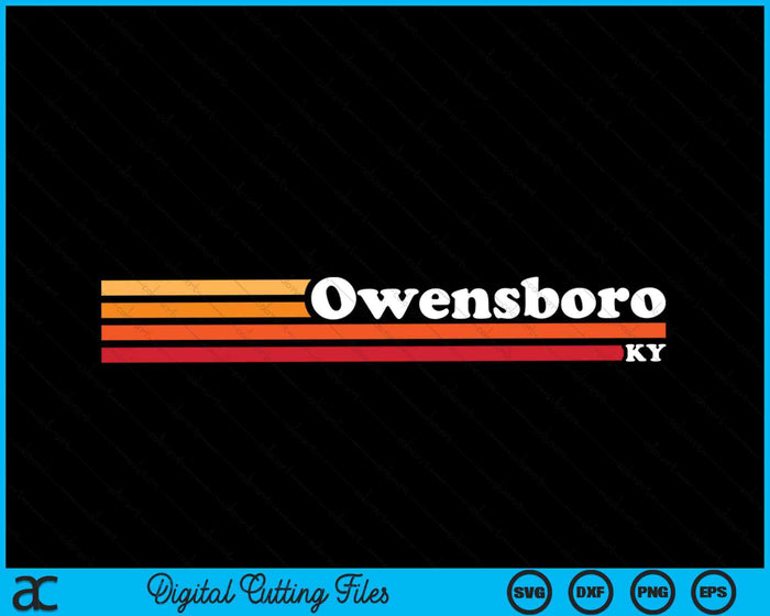 Vintage 1980s Graphic Style Owensboro Kentucky SVG PNG Cutting Printable Files