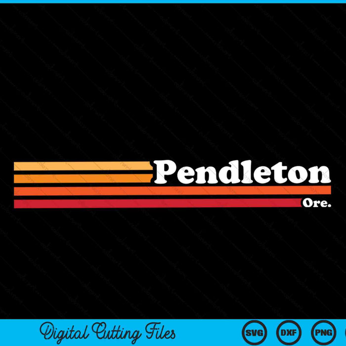 Vintage jaren 1980 grafische stijl Pendleton Oregon SVG PNG snijden afdrukbare bestanden