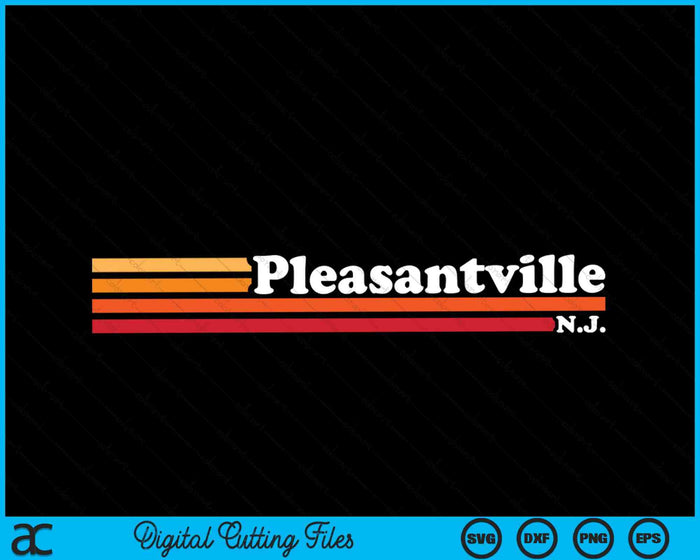 Vintage 1980s Graphic Style Pleasantville New Jersey SVG PNG Cutting Printable Files