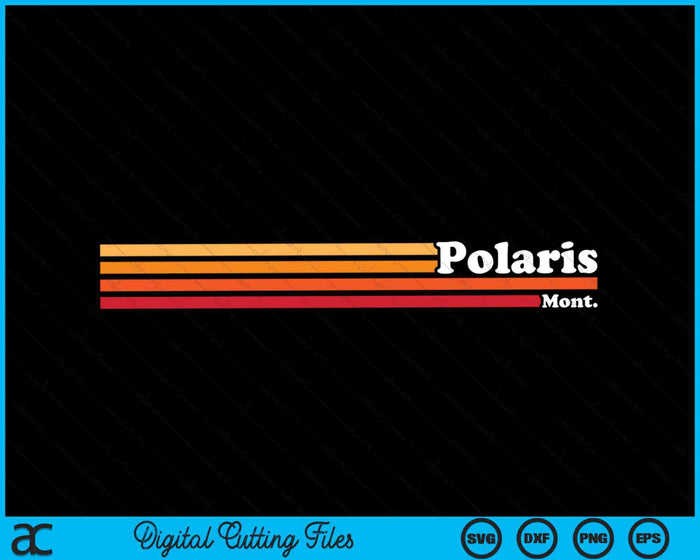 Vintage 1980s Graphic Style Polaris Montana SVG PNG Digital Cutting File