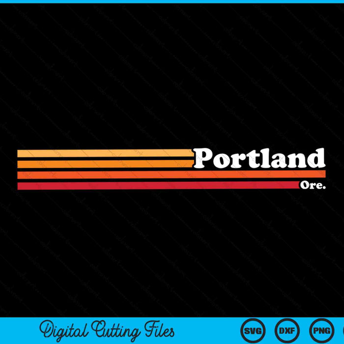 Vintage 1980s Graphic Style Portland Oregon SVG PNG Digital Cutting File