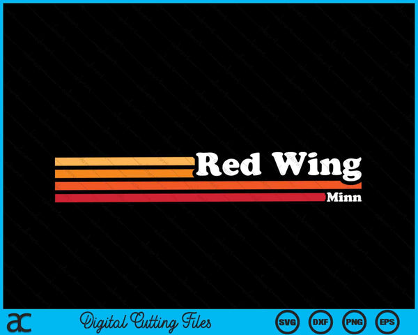 Vintage 1980s estilo gráfico Red Wing Minnesota SVG PNG cortando archivos imprimibles