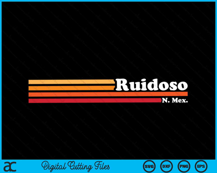Vintage 1980s Graphic Style Ruidoso New Mexico SVG PNG Cutting Printable Files