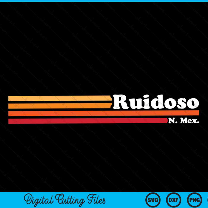 Vintage jaren 1980 grafische stijl Ruidoso New Mexico SVG PNG snijden afdrukbare bestanden