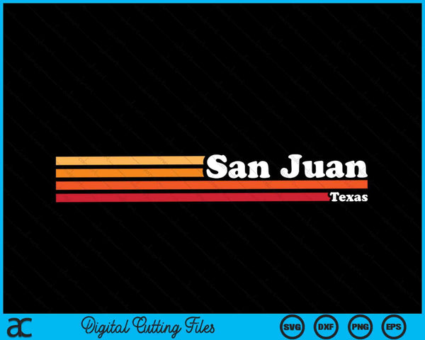 Vintage 1980s Estilo Gráfico San Juan Texas SVG PNG Cortando Archivos Imprimibles