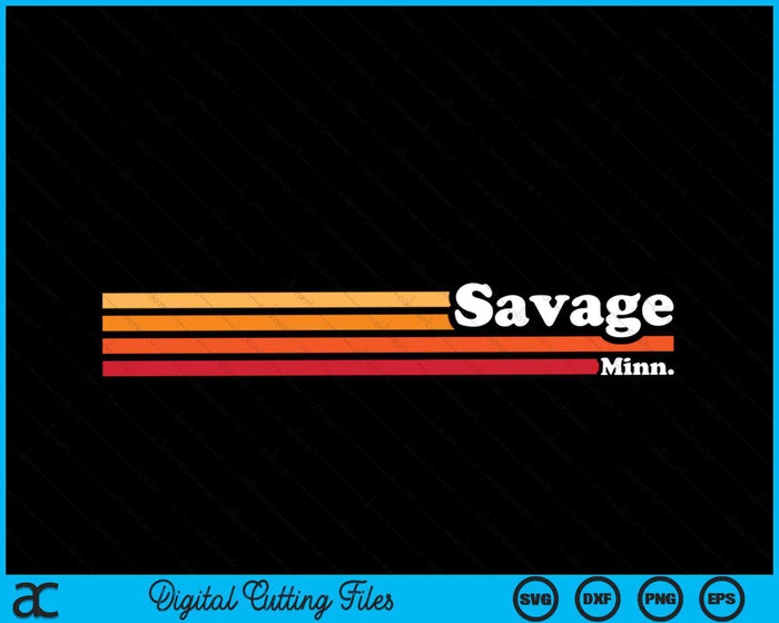 Vintage 1980 estilo gráfico Savage Minnesota SVG PNG cortando archivos imprimibles