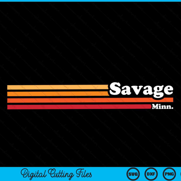 Vintage 1980 estilo gráfico Savage Minnesota SVG PNG cortando archivos imprimibles