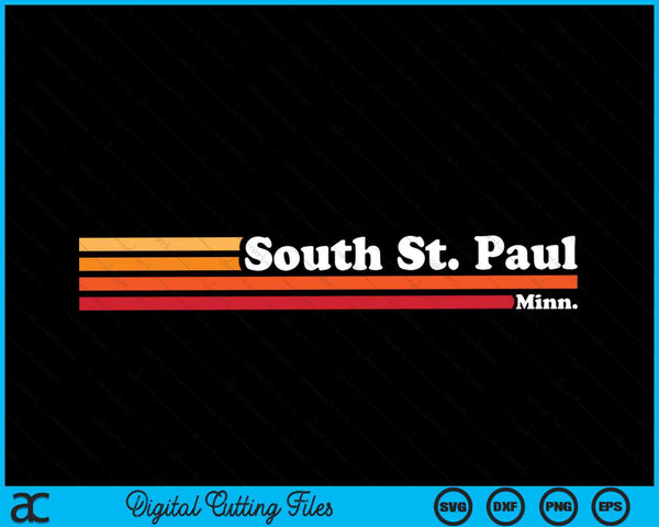Vintage 1980s Graphic Style South St. Paul Minnesota SVG PNG Digital Cutting File