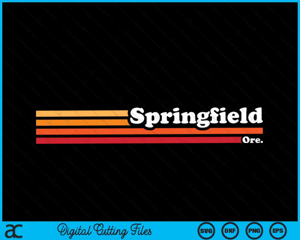 Vintage jaren 1980 grafische stijl Springfield Oregon SVG PNG digitaal snijden bestand