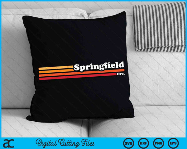 Vintage 1980s Graphic Style Springfield Oregon SVG PNG Digital Cutting File
