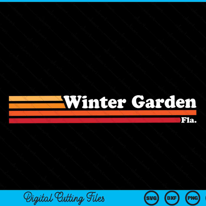 Vintage jaren 1980 grafische stijl Winter Garden Florida SVG PNG digitaal snijden-bestand