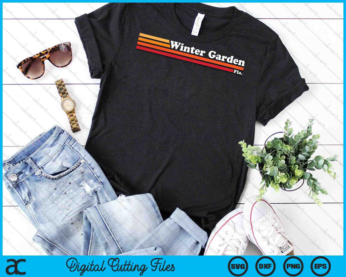 Vintage 1980s Graphic Style Winter Garden Florida SVG PNG Digital Cutting File