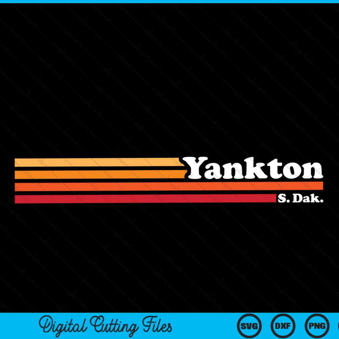 Vintage 1980s Graphic Style Yankton South Dakota SVG PNG Digital Cutting File