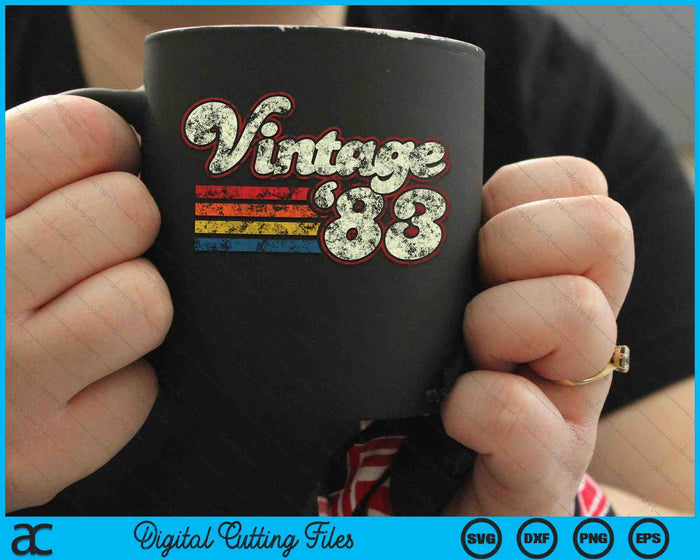Vintage 1983 40 Birthday SVG PNG Digital Cutting Files