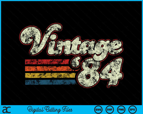 Vintage 1984 40 verjaardag SVG PNG digitale snijbestanden
