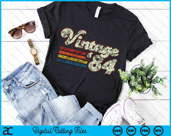 Vintage 1984 40 Birthday SVG PNG Digital Cutting Files