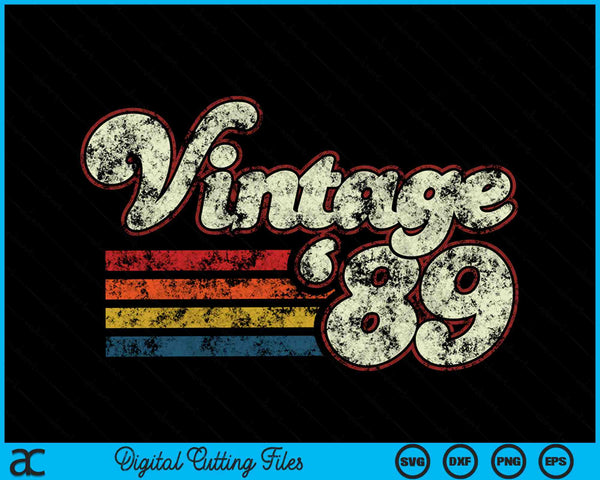 Vintage 1989 35 verjaardag SVG PNG digitale snijbestanden