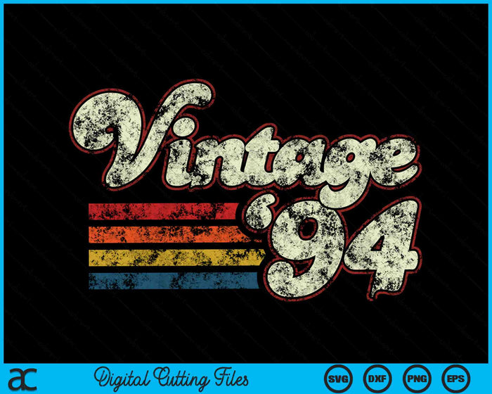 Vintage 1994 30 verjaardag SVG PNG digitale snijbestanden