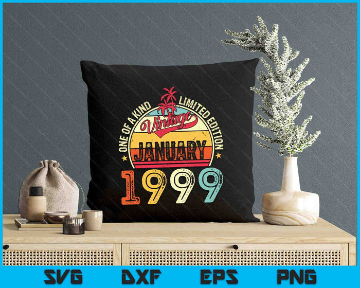 Vintage 26th Birthday Gift Vintage January 1999 SVG PNG Digital Printable Files