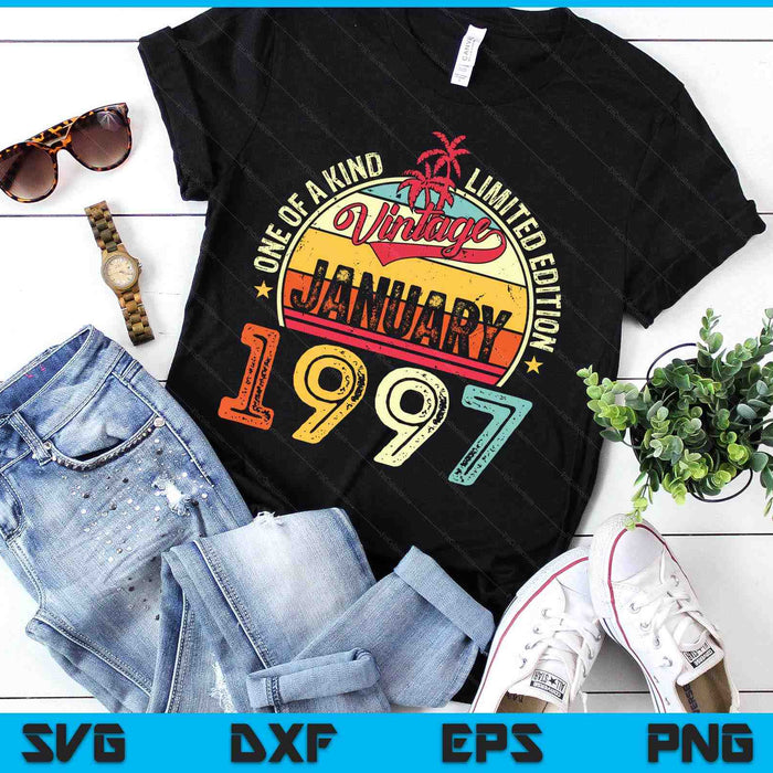 Vintage 28th Birthday Gift Vintage January 1997 SVG PNG Digital Printable Files