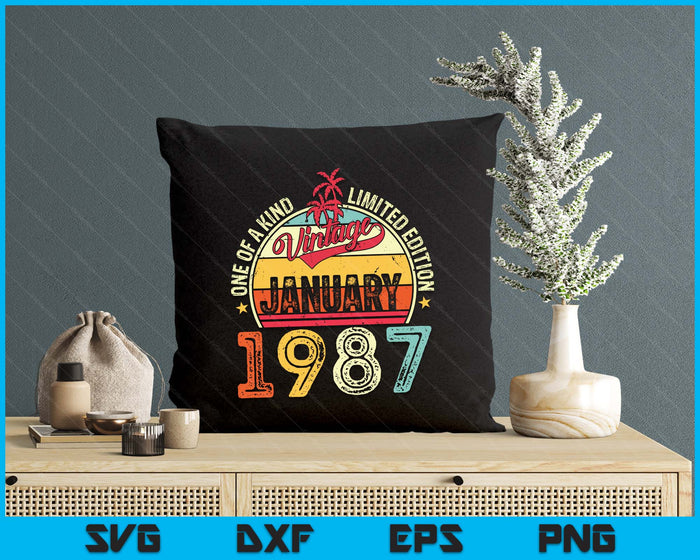 Vintage 38th Birthday Gift Vintage January 1987 SVG PNG Digital Printable Files